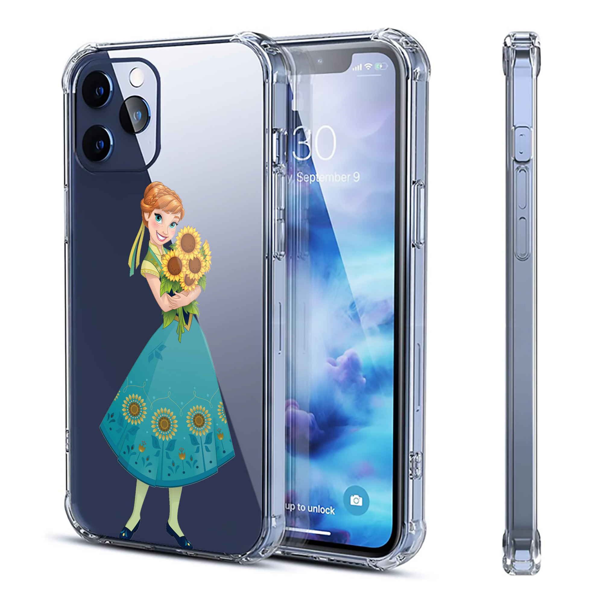 （画像用） アナと雪の女王 アンナ エルサ Frozen Anna Elsa 【iPhone 12シリーズ対応】透明スマホケース（クリアソフトケース）
